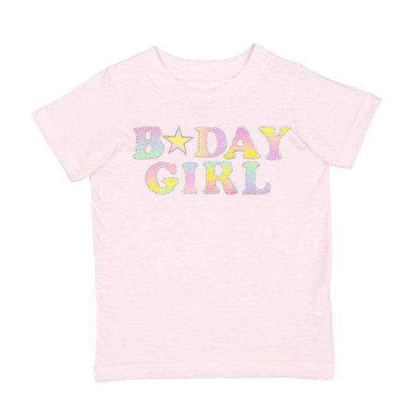 Pastel Rainbow B-DAY GIRL Patch T-Shirt