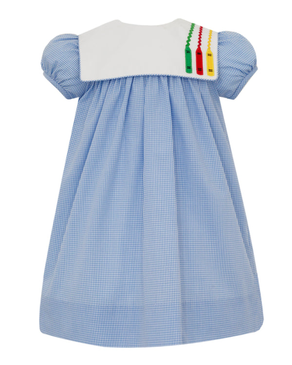 Crayon's Dress- Peri Blue Gingham