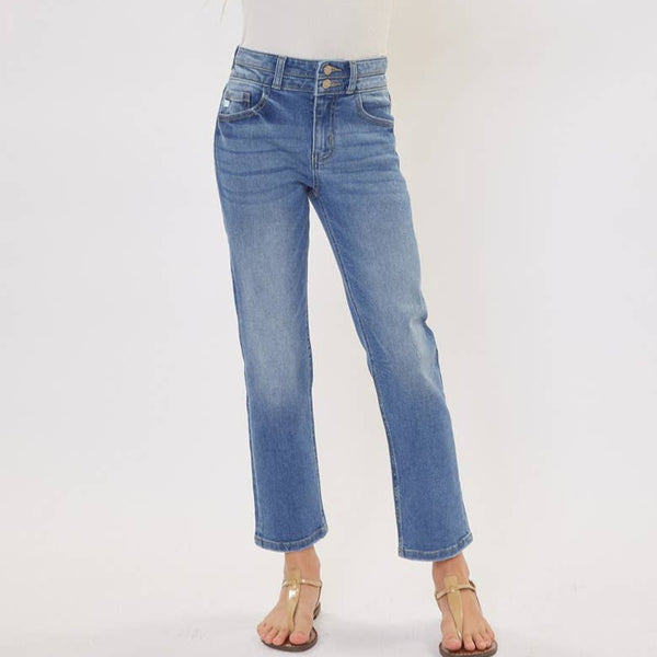 Dream High Rise Mini Straight Leg Jeans
