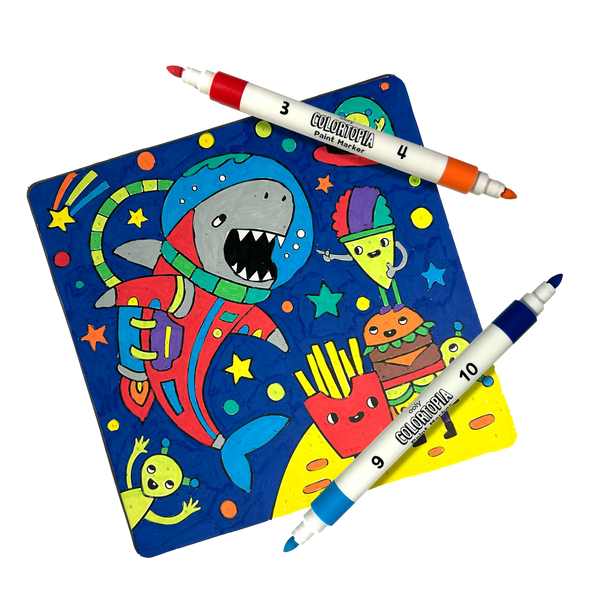 Colortopia: Paint Marker By Number Kit- Epic Adventures (8 PC Set)