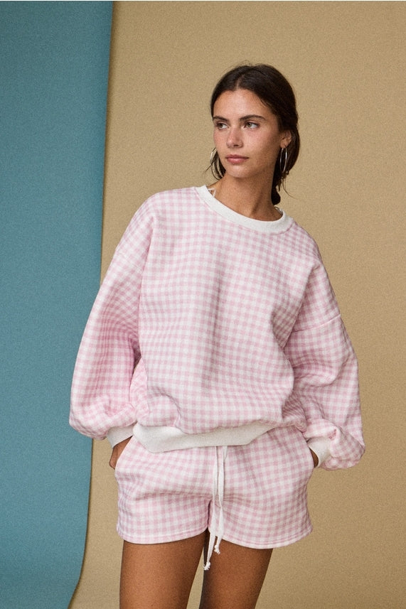 Pink Gingham Lounge Set