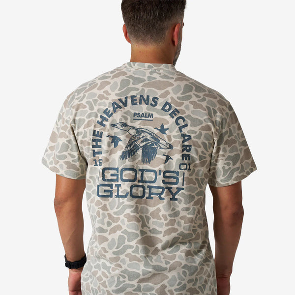 Vintage Washed Tee- God's Glory- Classic Deer Camo (Men's)