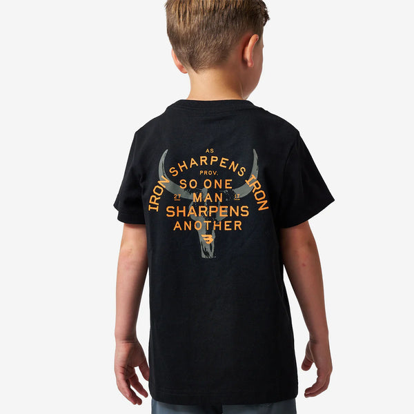 Youth Tee- Proverbs 27:17- Black