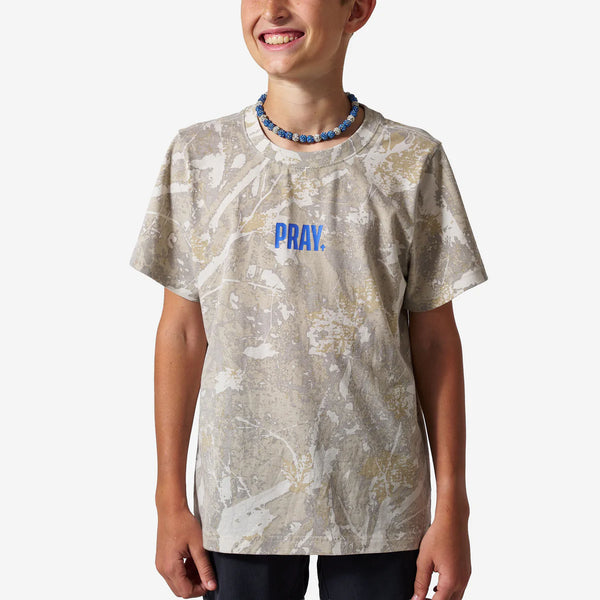 Youth Vintage Washed Tee- PRAY- Drifter Camo