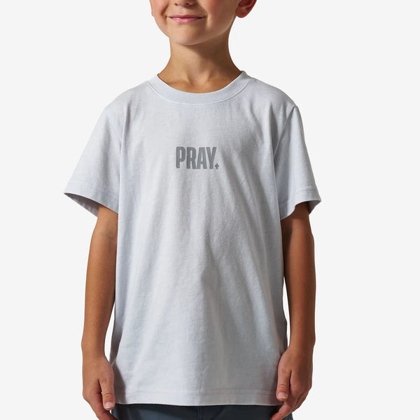 Youth Vintage Washed Tee- Pray- Light Grey
