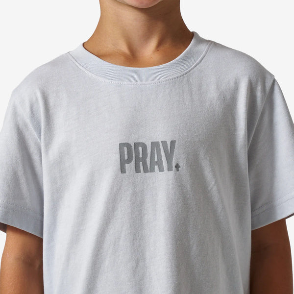 Youth Vintage Washed Tee- Pray- Light Grey