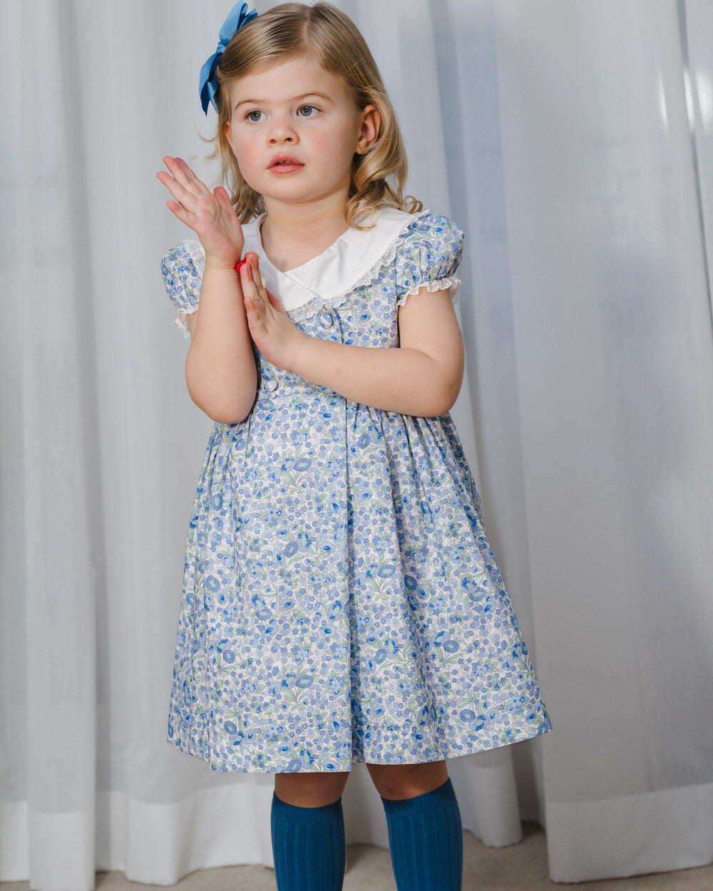 snowflake dress Blue Princess for Girls Sequined Tulle Gown with Bow Mia Princess The headband is wrapped in satin fabric for a soft The Snowflake Dress sparkles like