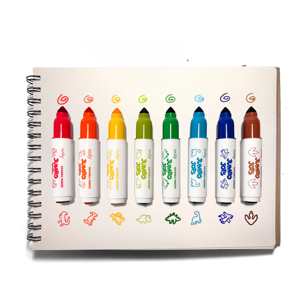 Jumbo Jots Dual Tip Dinosaur Stamp Markers- Set of 8