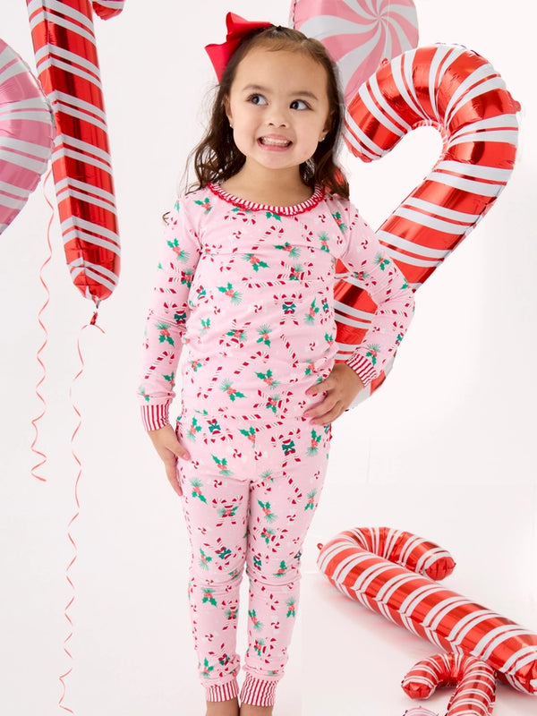 Holly Candy Canes LS Pajama Set