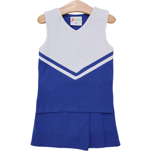 Cheer Uniform Skort Set- Royal/White
