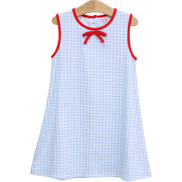 Blue Gingham/Red Bow Dress