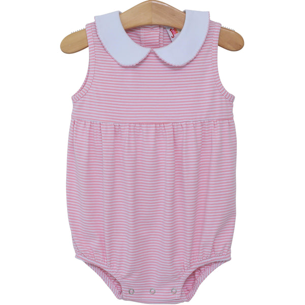Charlotte Sleeveless Bubble- Light Pink Stripe
