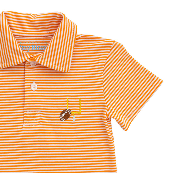 Game Day Polo Romper- Orange