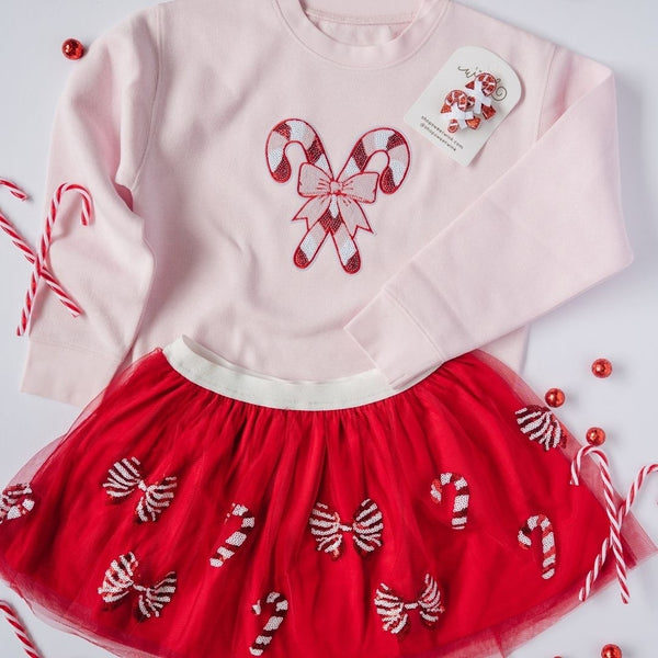 Candy Cane Coquette Sequin Christmas Tutu