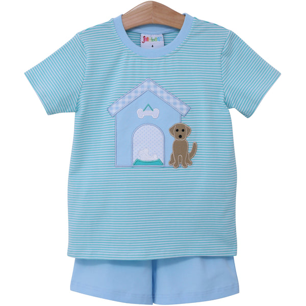 Dog House Applique Short Set