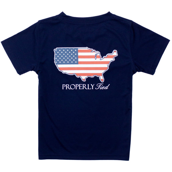 Performance Tee SS Old Glory- River Blue