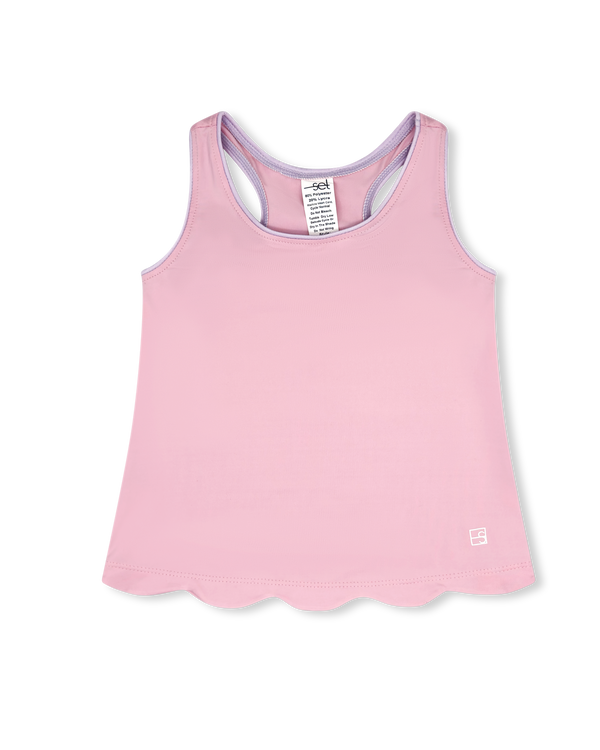 Anna Scallop Tank- Cotton Candy Pink, Petal Purple