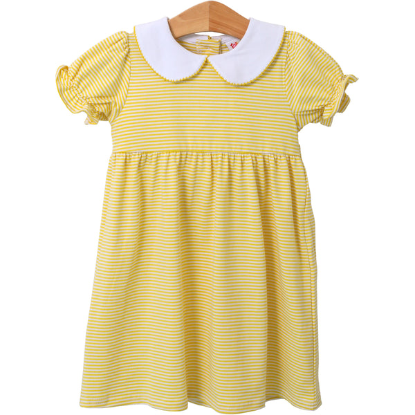 Charlotte Dress- Yellow Stripe