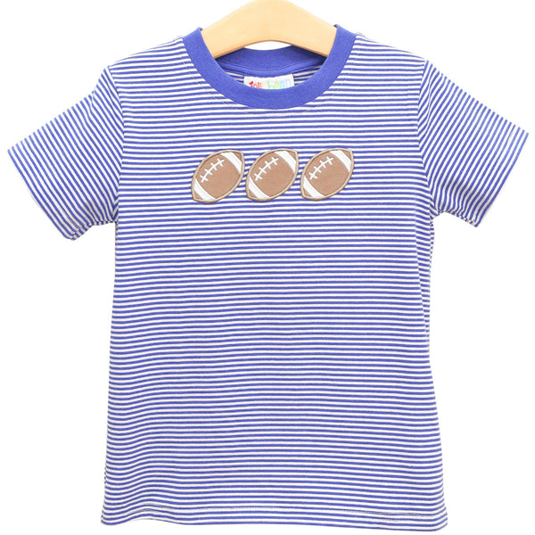 Football Trio Shirt- Royal Blue Stripe