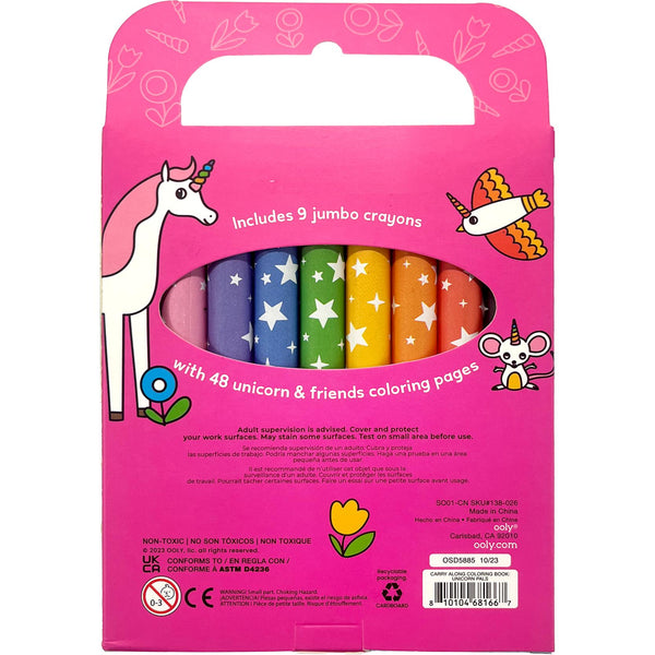 Carry Along! Coloring Book and Crayon Set- Unicorn Pals- Set of 9 Crayons
