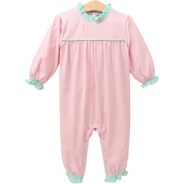 Annie Romper - Light Pink Stripe/Mint