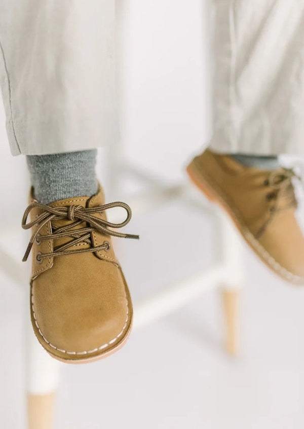 Tyler Leather Lace Up Shoe- Nubuck Khaki