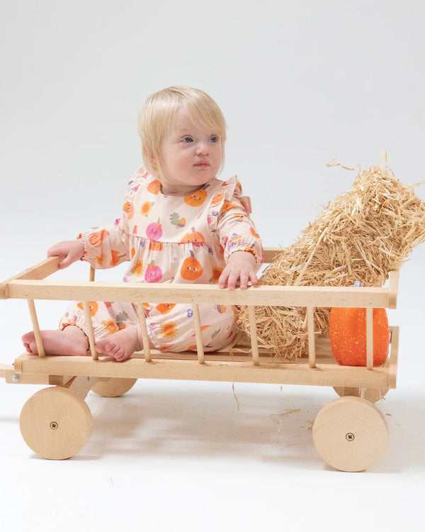 Autumn Pumpkins Ruffle Sleeve Romper