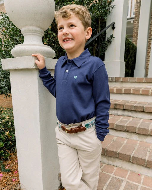 Harry L/S Polo- Navy