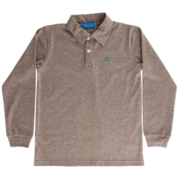 Harry Long Sleeve Polo- Bark