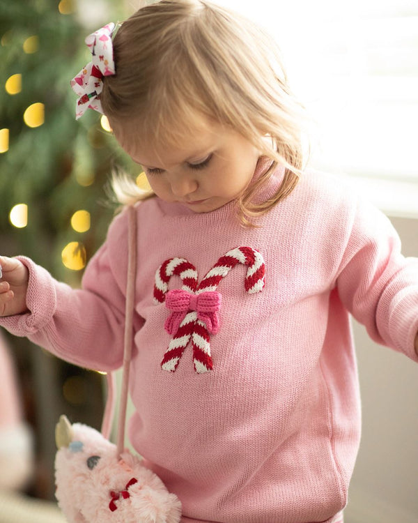 Pink Candy Cane Rollneck Sweater
