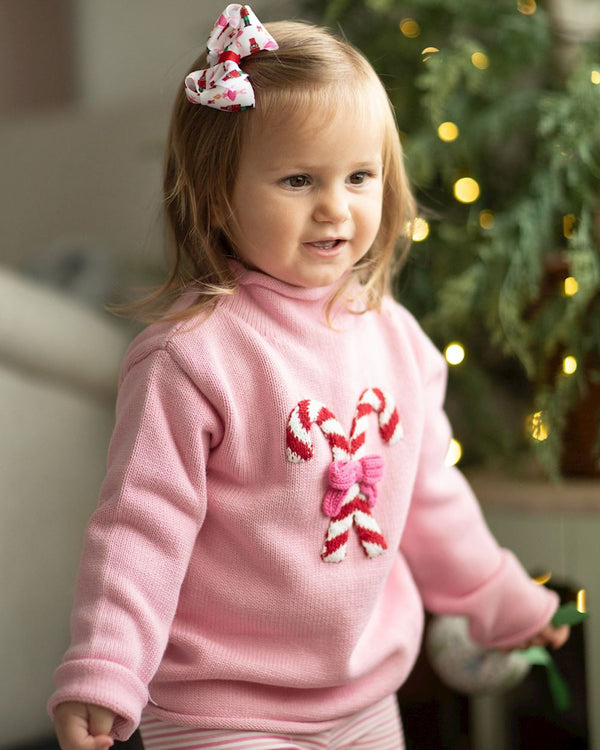 Pink Candy Cane Rollneck Sweater