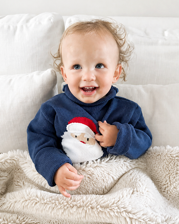 Navy Santa Rollneck Sweater