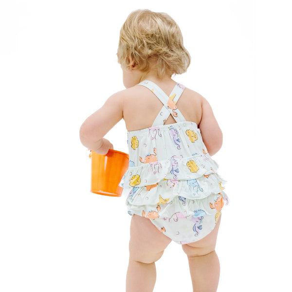 Cutie Sea Creatures Ruffle Sunsuit