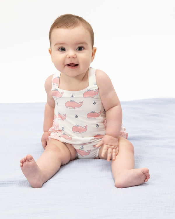 Bubbly Whales Ruffle Sunsuit