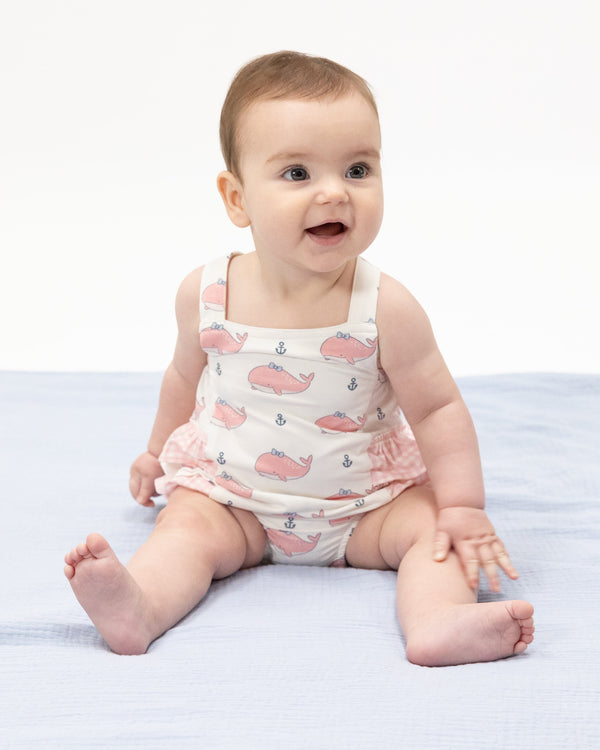 Bubbly Whales Ruffle Sunsuit