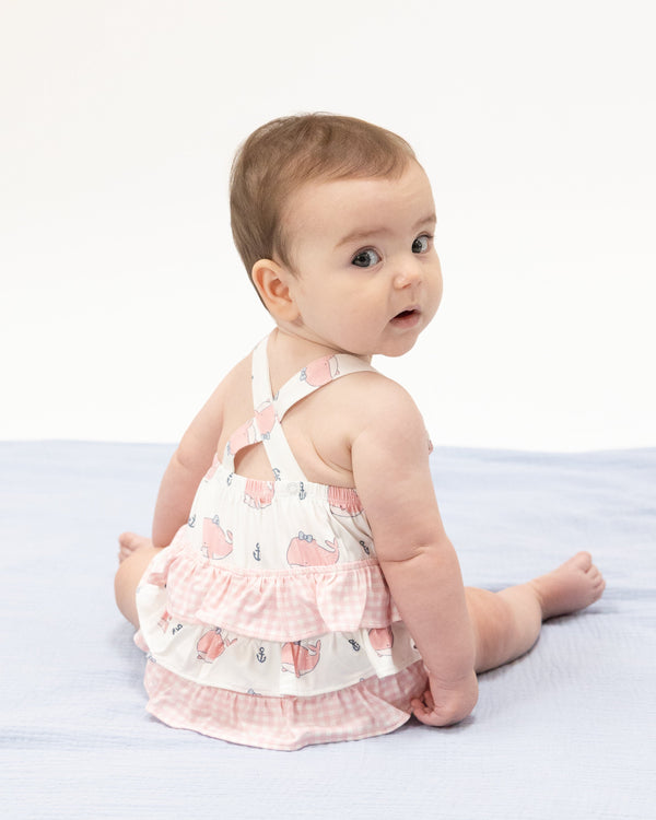 Bubbly Whales Ruffle Sunsuit