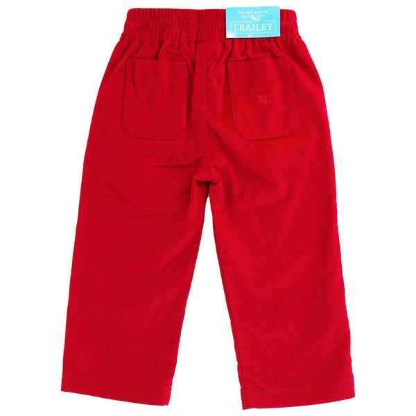 Charlie Pull on Pant- Red Corduroy
