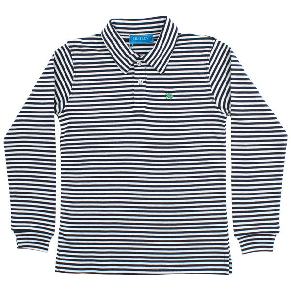 Harry L/S Striped Polo-Navy/White