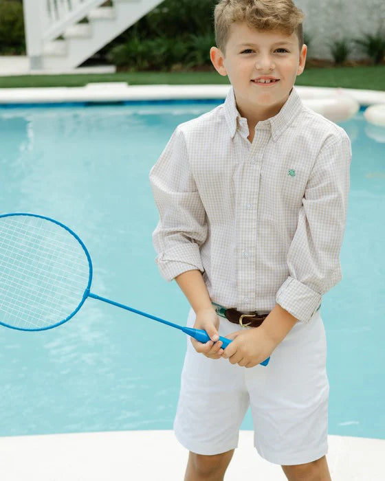 Roscoe Button Down- Khaki Check