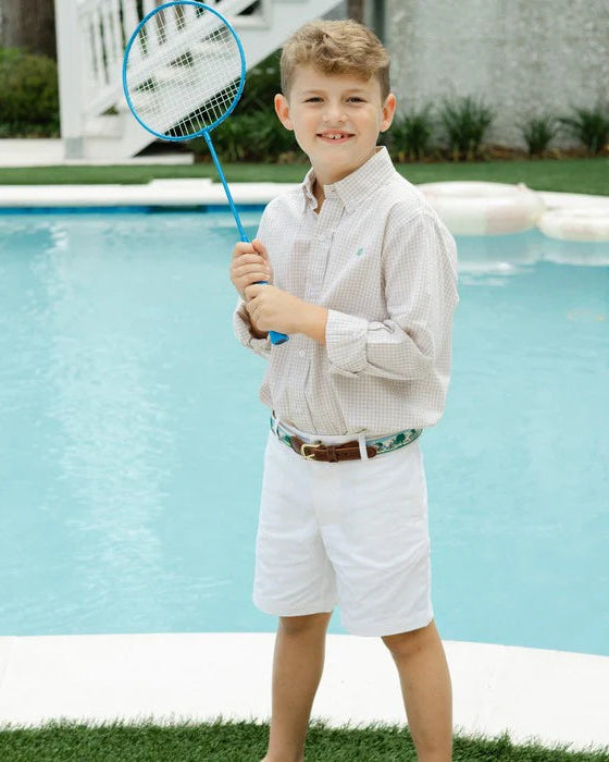 Roscoe Button Down- Khaki Check