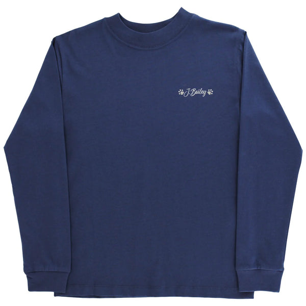 L/S Logo Tee- Pointers on Navy