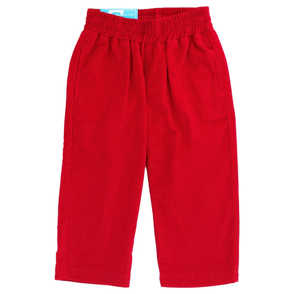 Charlie Pull on Pant- Red Corduroy