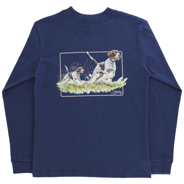 L/S Logo Tee- Pointers on Navy