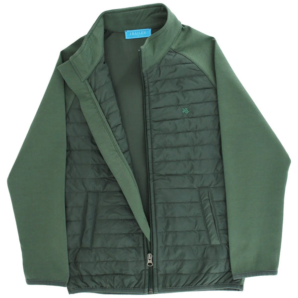 Quilted Bomber Jacket- Green