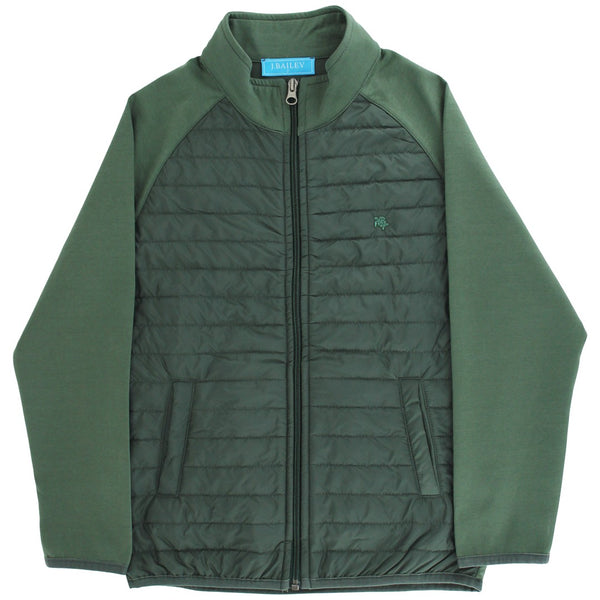 Quilted Bomber Jacket- Green