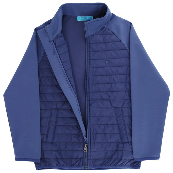 Quilted Bomber Jacket- Navy