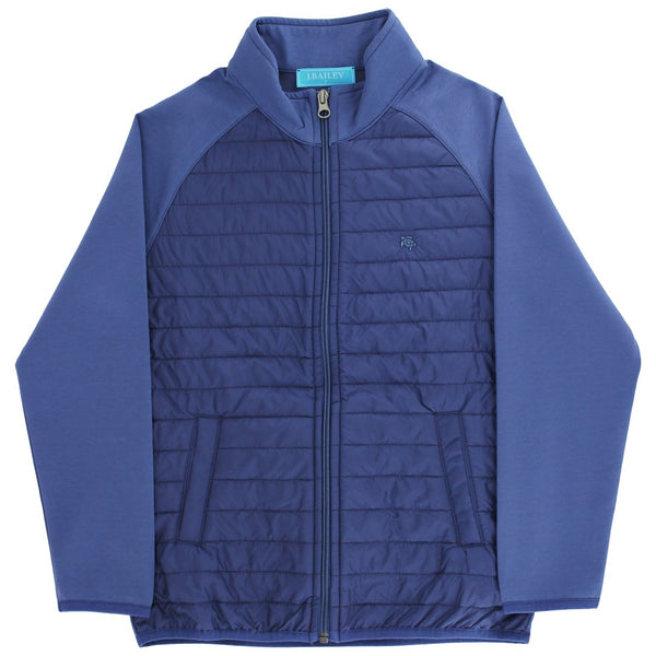 Quilted Bomber Jacket- Navy