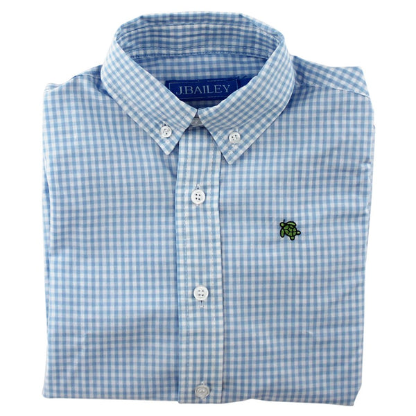 Roscoe Button Down- Lt. Blue Check