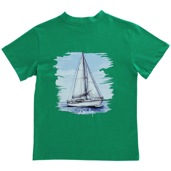 Logo Tee- Sailboat on Green