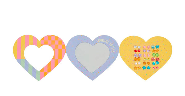 Glitzy Gems Stick-On Earrings- Heart